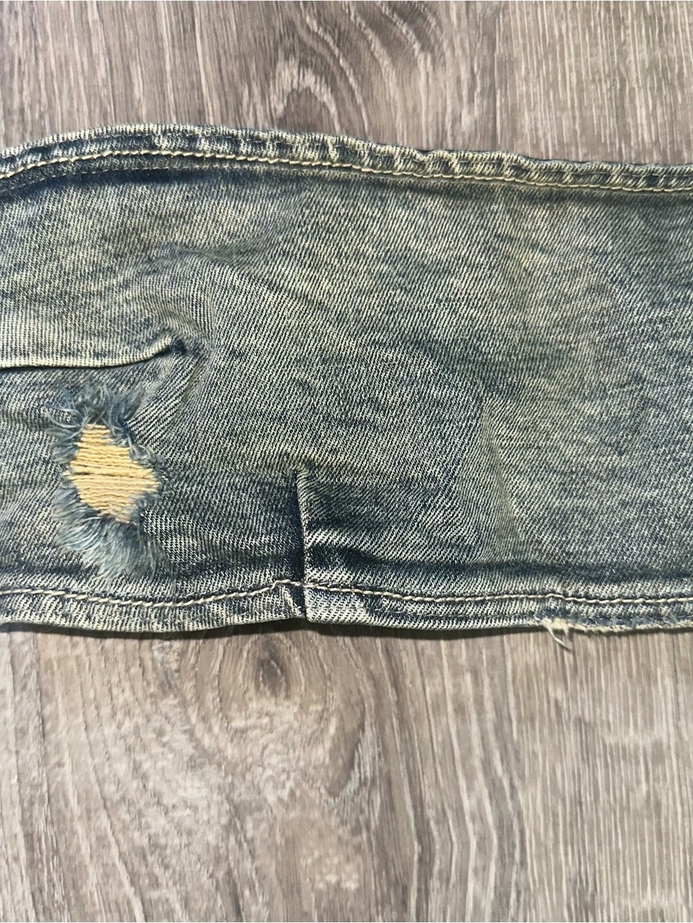 I.AM.GIA Distressed Denim Skirt Set in Faded Blue - Picture 4 of 5